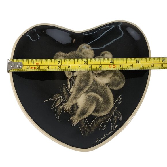 Heart-Shaped Ceramic Plate With Koala Design Handpainted "Australia" - Picture 11 of 11